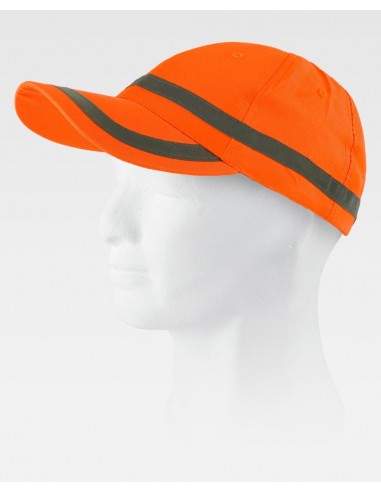 Gorra de caza naranja de altata visibilidad leña