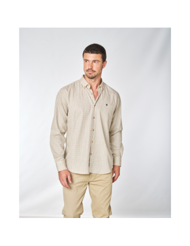 Camisa cuadros marron caza y monteria