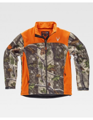 Chaqueta camuflaje alta visibilidad naranja boscoso